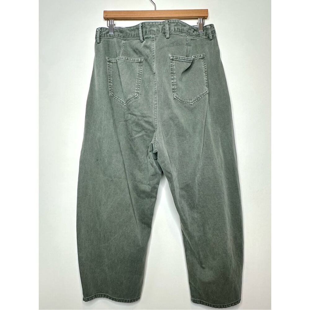 GAP Barrel Leg Cotton Ankle Crop Pants SZ 18 Khaki Black Moss Green Garment Dyed - Picture 7 of 14
